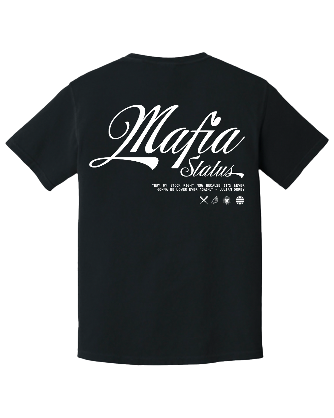 "Mafia Status" Cream White Lettering T-Shirt