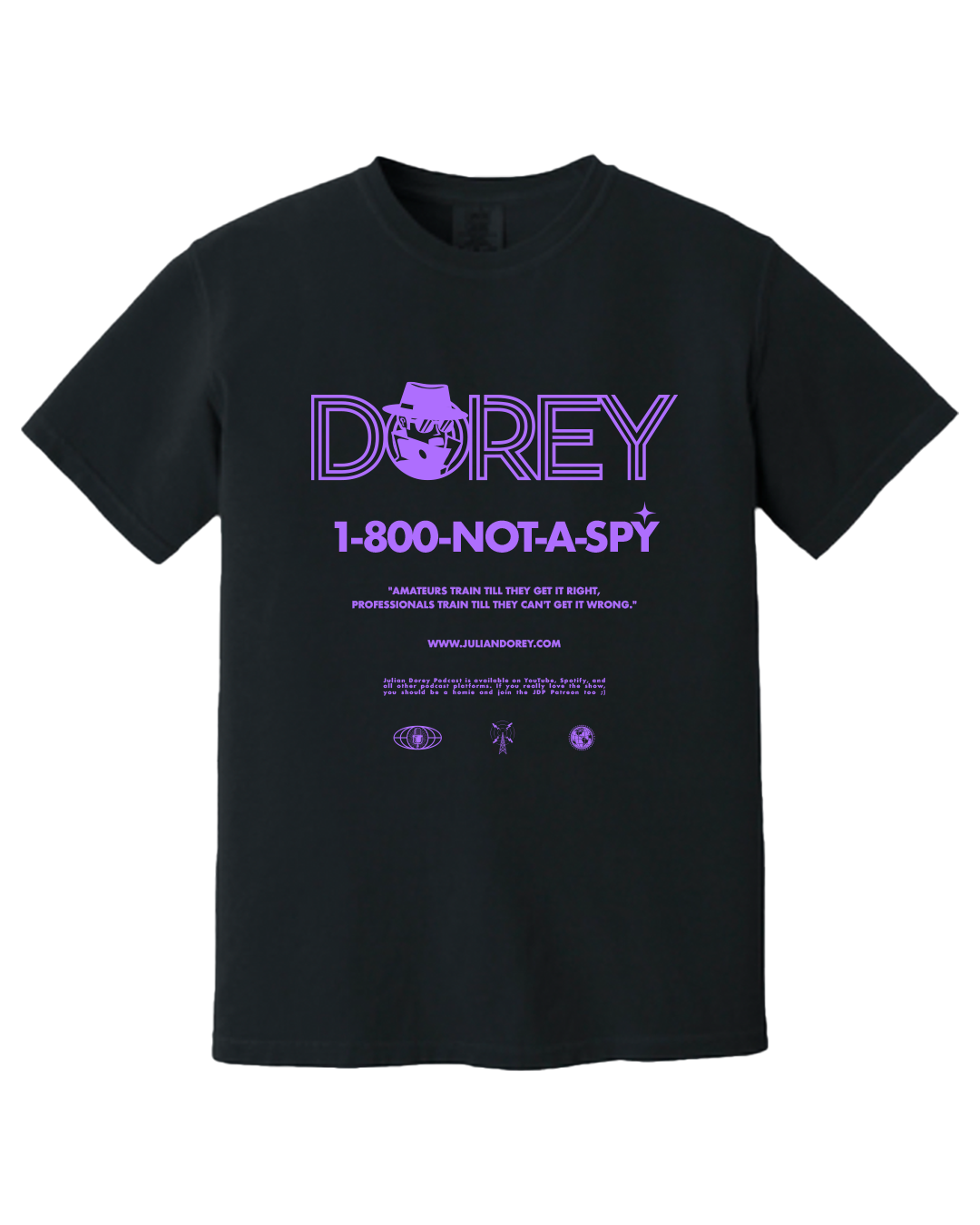 "1-800-NOT-A-SPY" Black T-Shirt